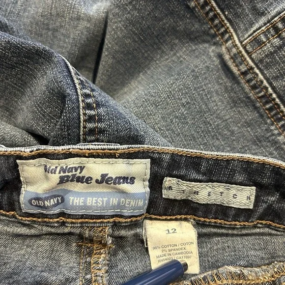 Vintage Y2K Old Navy Blue Jeans Denim‎ Stretch Skirt Boho Hippie 12 - Picture 4 of 4